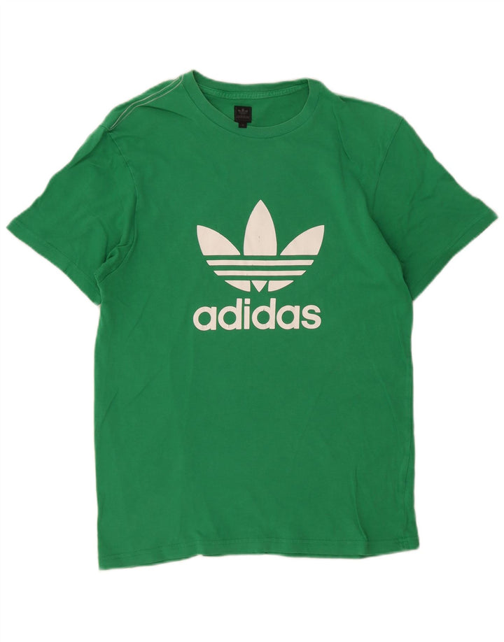 Adidas Hombre Camiseta Gráfica Top Verde Mediano