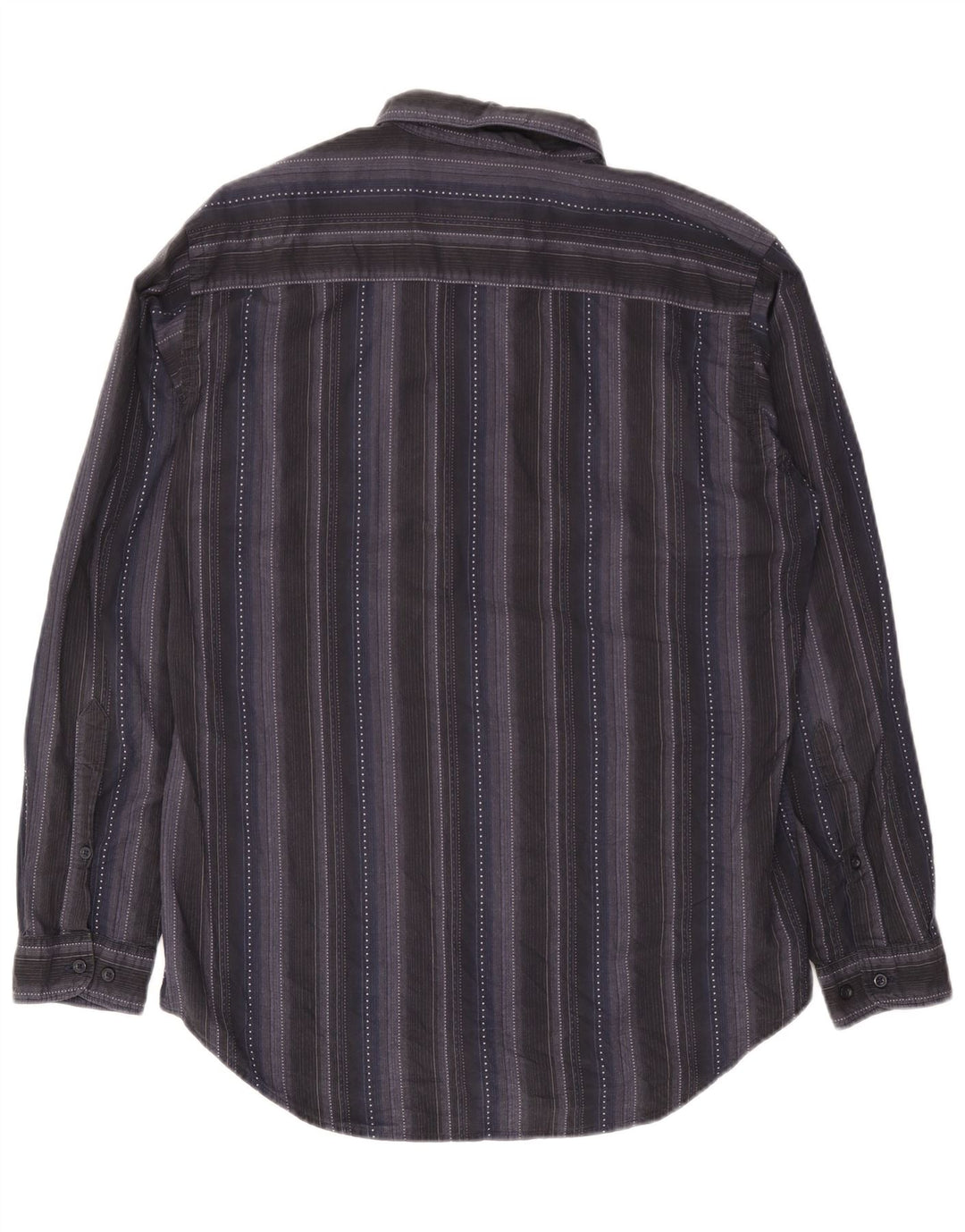 Camisa Marlboro Classics para hombre grande de algodón a rayas azul marino