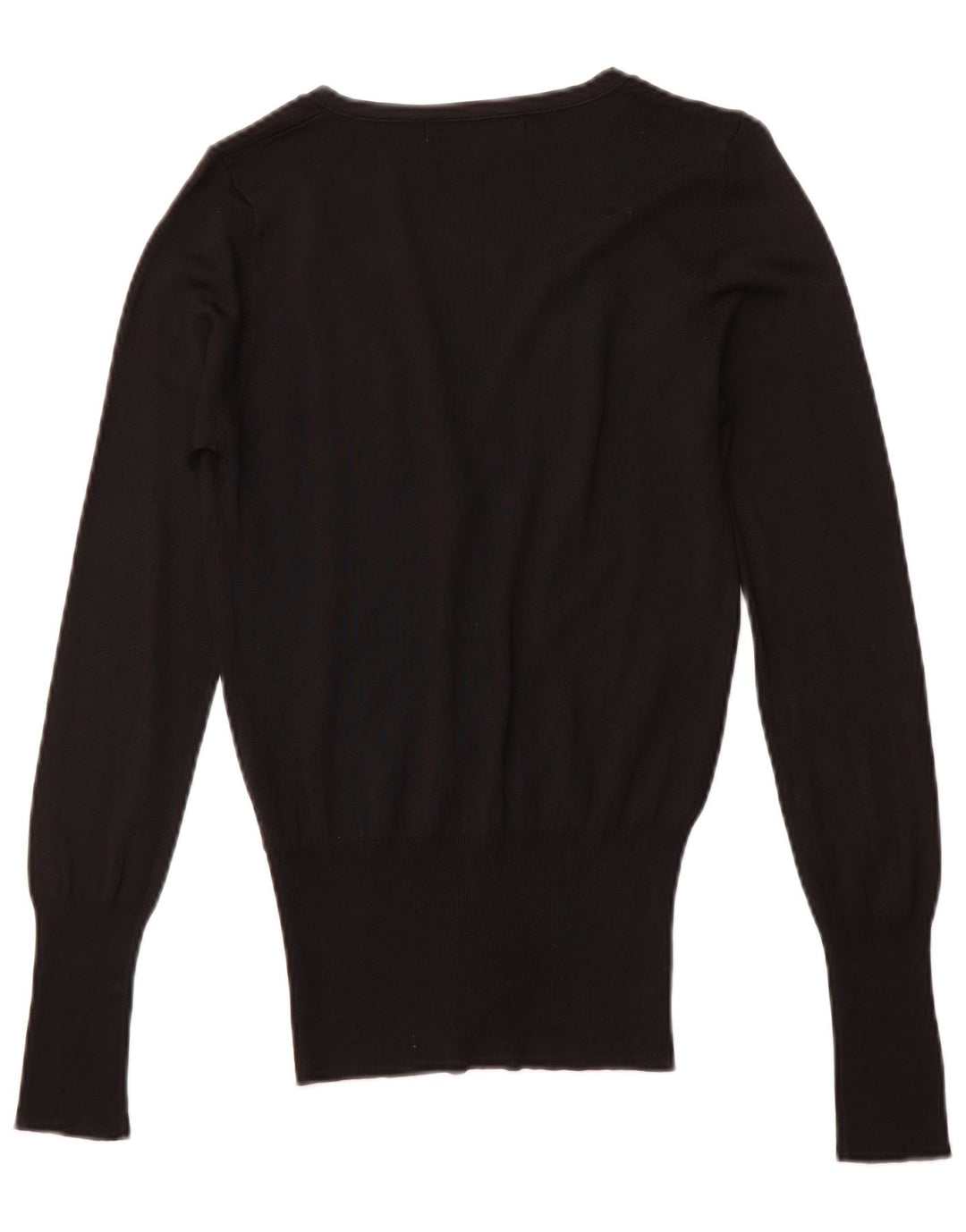 ZARA Jersey Cárdigan Mujer UK 10 Small Viscosa Negra