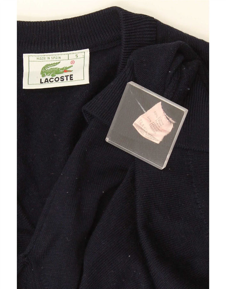 Lacoste Jersey con cuello en V para hombre talla 5 grande lana azul marino