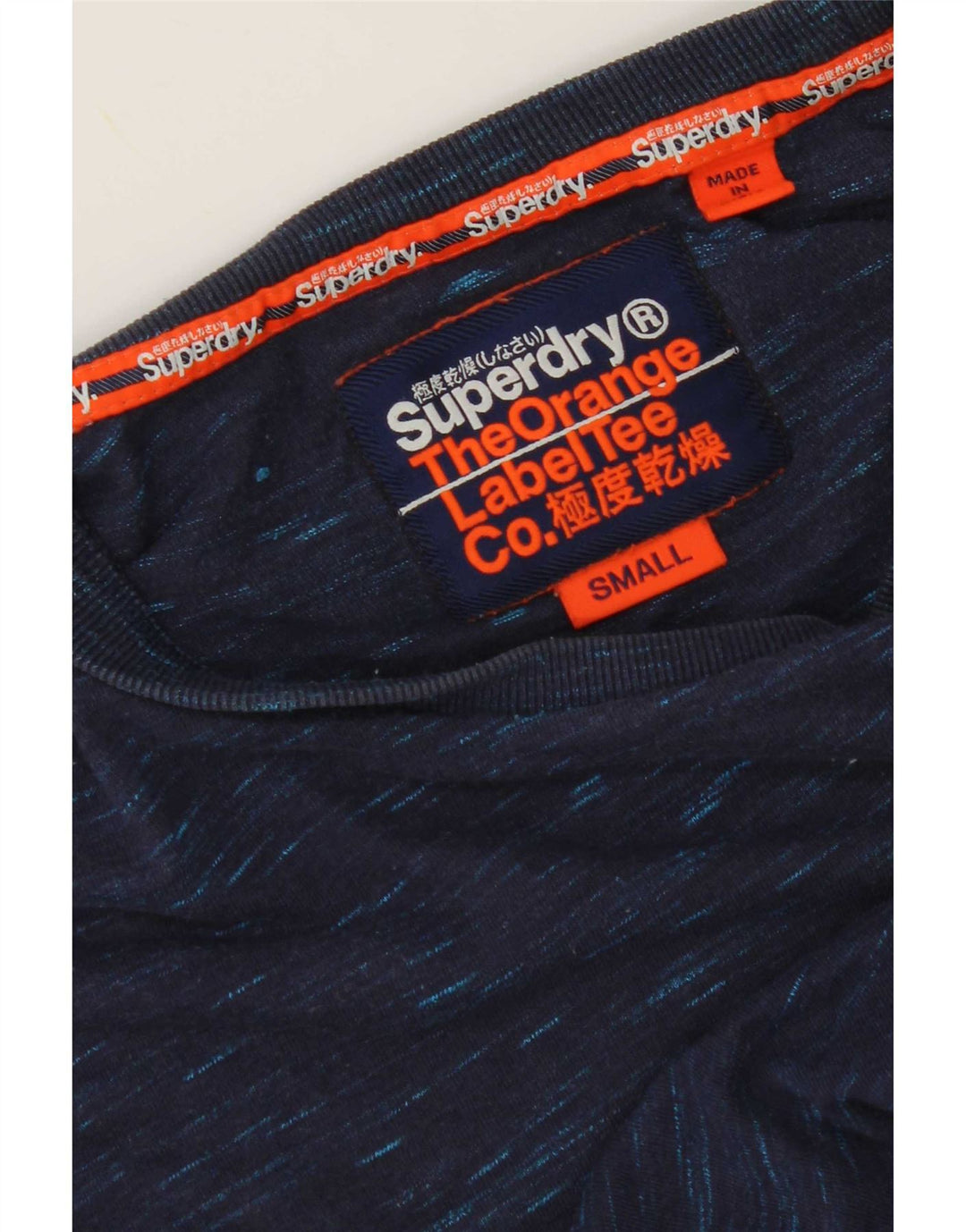 Superdry Camiseta para Hombre Top Small Azul Marino Moteado