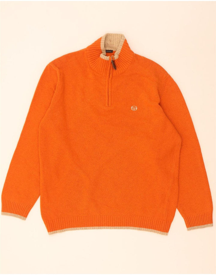 Sergio Tacchini Jersey Hombre con Cremallera y Cuello XL Lana Naranja