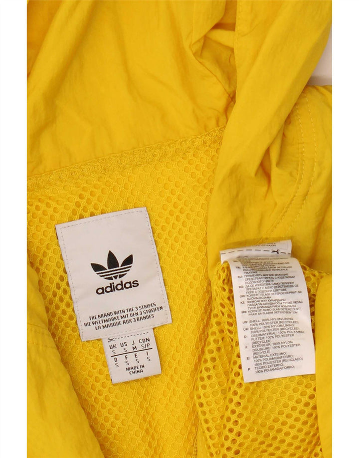 Adidas - Chaqueta impermeable con capucha para hombre, talla 36, nailon amarillo pequeño