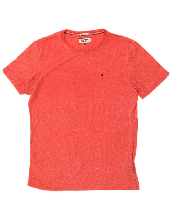 Tommy Hilfiger Mens T-Shirt Top Medium Red Flecked Polyester