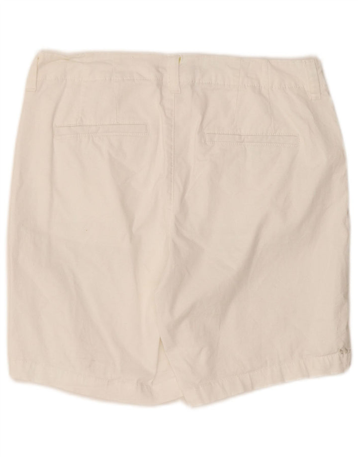 Lee Pantalones cortos casuales de talle medio para mujer, ajuste regular, talla 10, talla grande, W34, algodón blanco