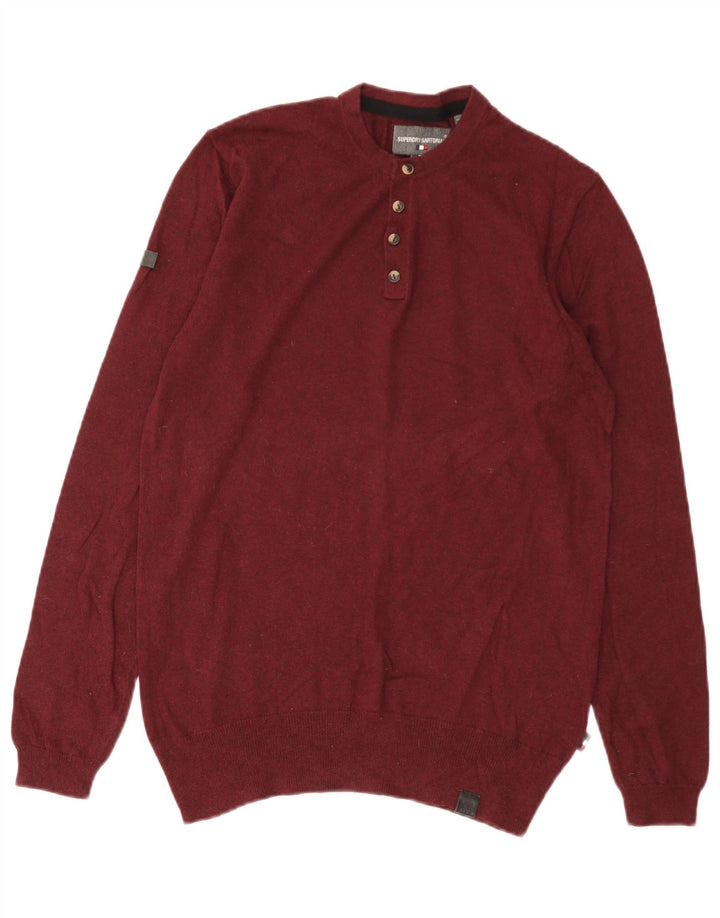 Superdry Jersey De Cuello Redondo Para Hombre De Algodón Burdeos Medio