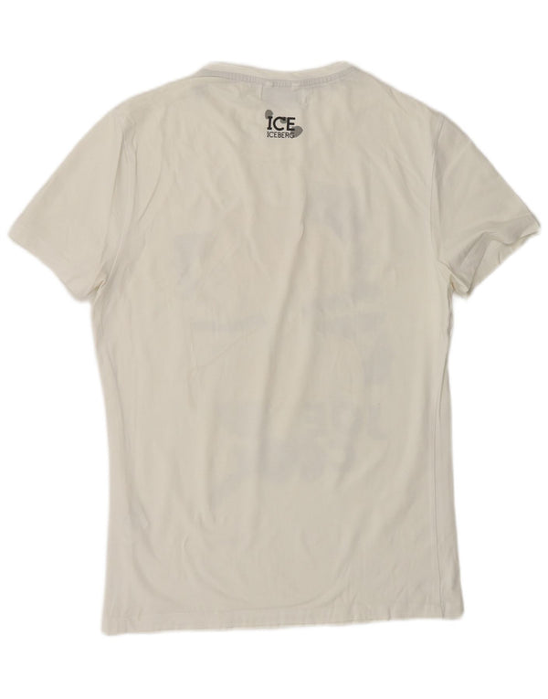 ICEBERG Camiseta gráfica para hombre Top Medium White Cotton