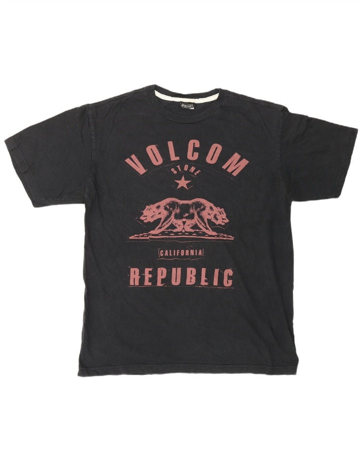 VOLCOM - Camiseta gráfica para hombre, talla grande, color negro