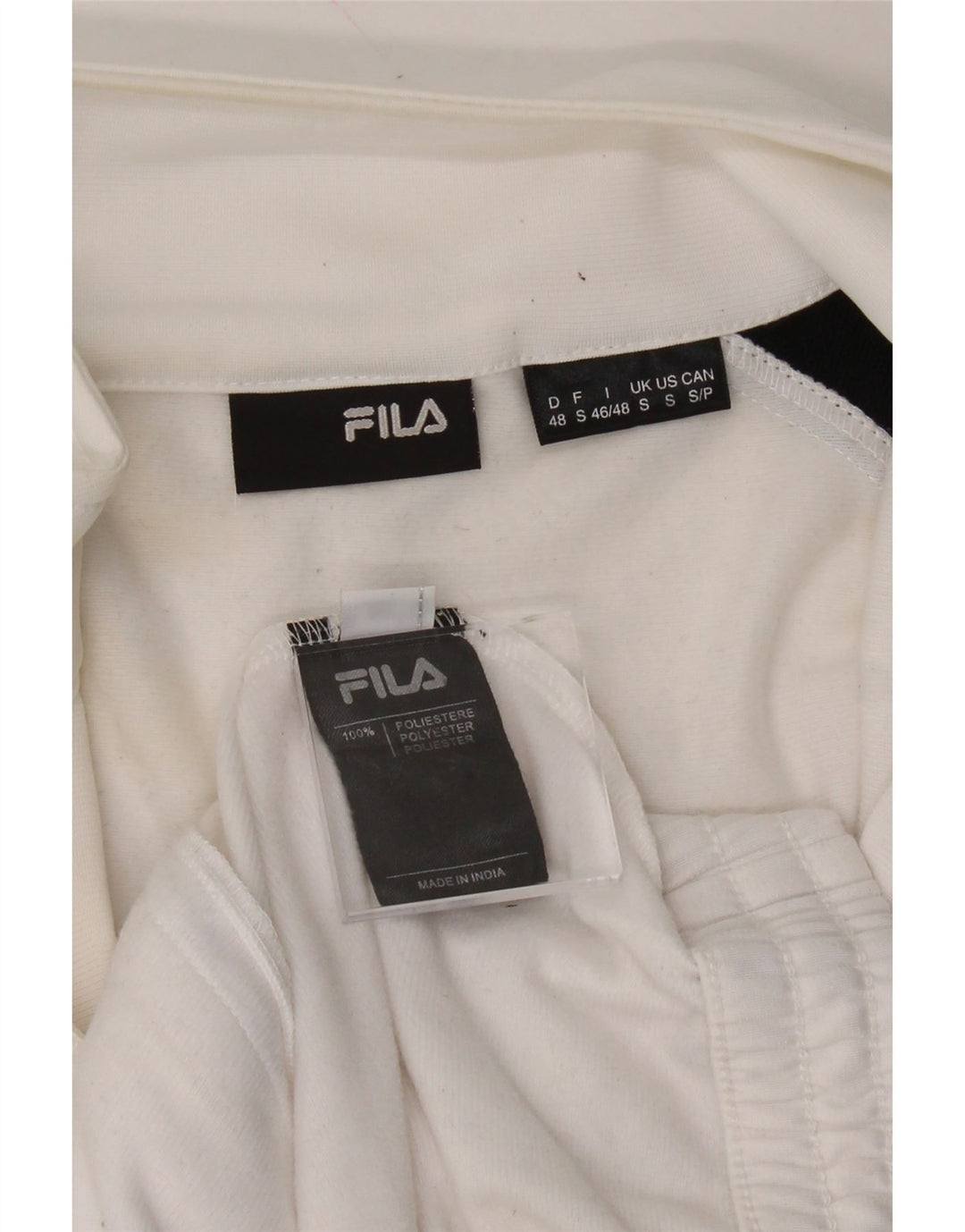 FILA Mens Tracksuit Top Jacket Small White Colourblock Polyester Vintage Fila and Second-Hand Fila from Messina Hembry 