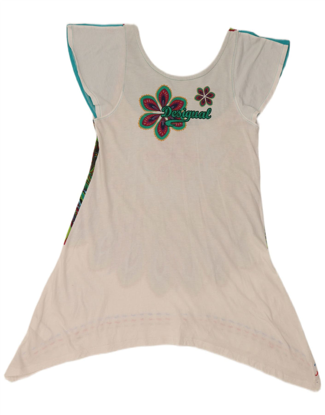 DESIGUAL Top tipo túnica asimétrico gráfico para mujer UK 40 XL Multicolor Floral