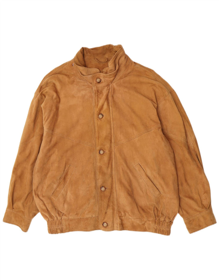 Christian Berg Chaqueta bomber de ante para hombre IT 56 3XL Cuero marrón