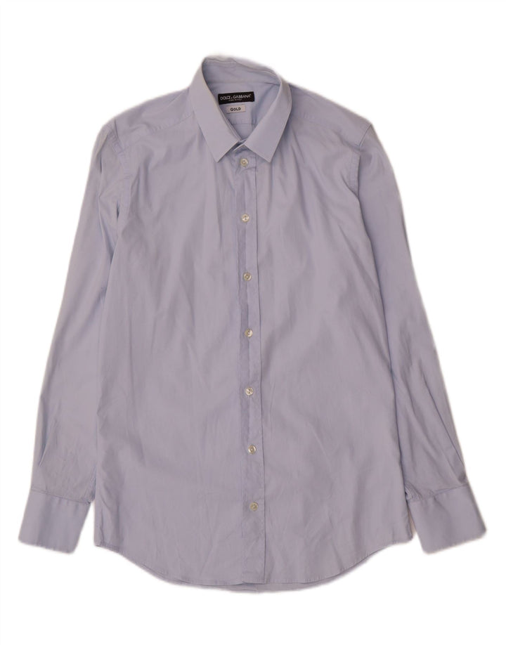 Dolce & Gabbana Camisa para hombre talla 15 1/2 39 Azul mediano