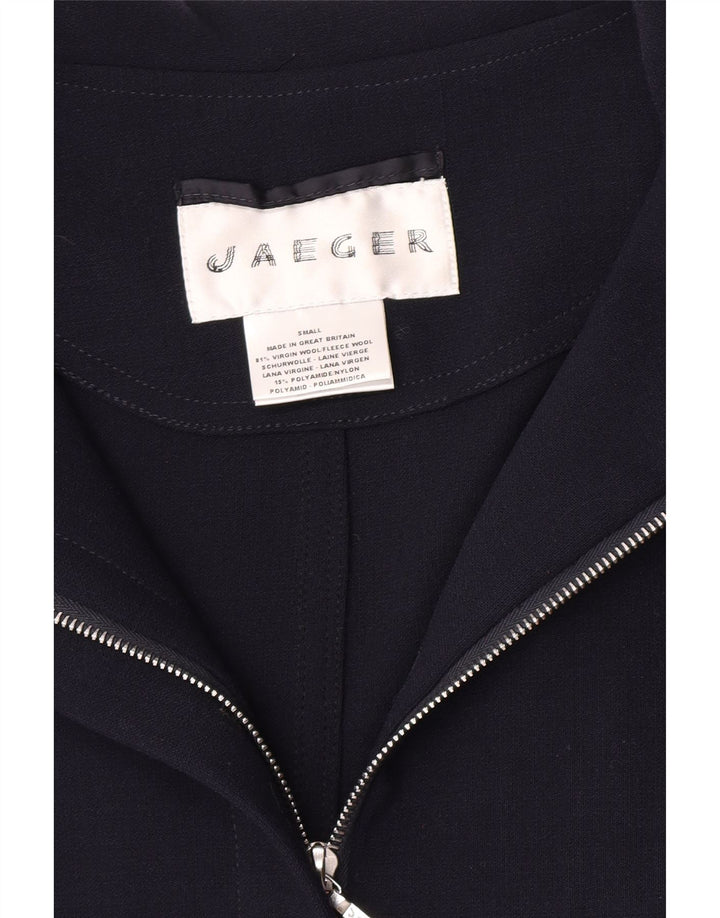 Jaeger Abrigo extragrande con capucha para mujer Reino Unido 10 Pequeño Lana virgen azul marino