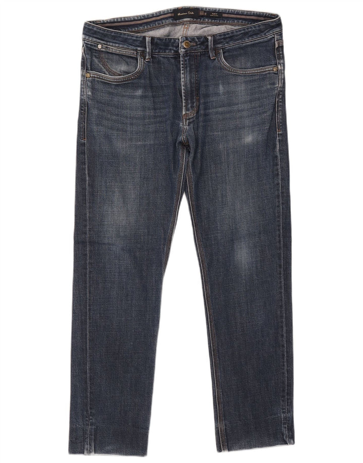 MASSIMO DUTTI Vaqueros ajustados para hombre EU 42 Large W34 L27 Algodón azul