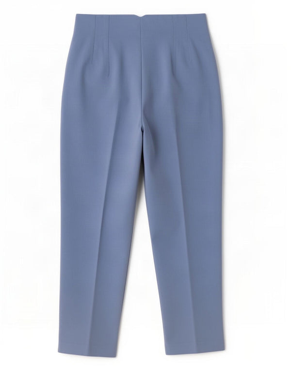 Zara Mujer Pantalón De Traje Cónico De Cintura Alta Mediano W28 L27 Poliéster Azul