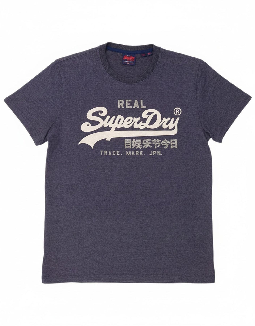 Superdry Hombre Camiseta Gráfica Top XL Azul Marino Algodón