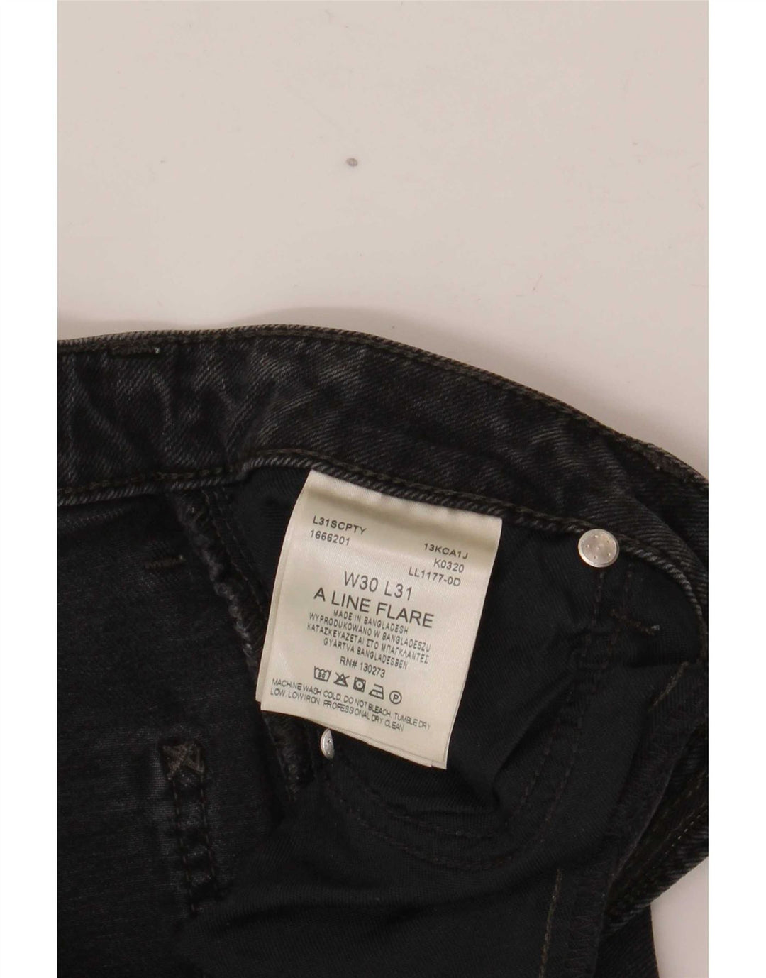 Vaqueros Acampanados De Talle Alto Para Mujer Lee W30 L28 Algodón Negro