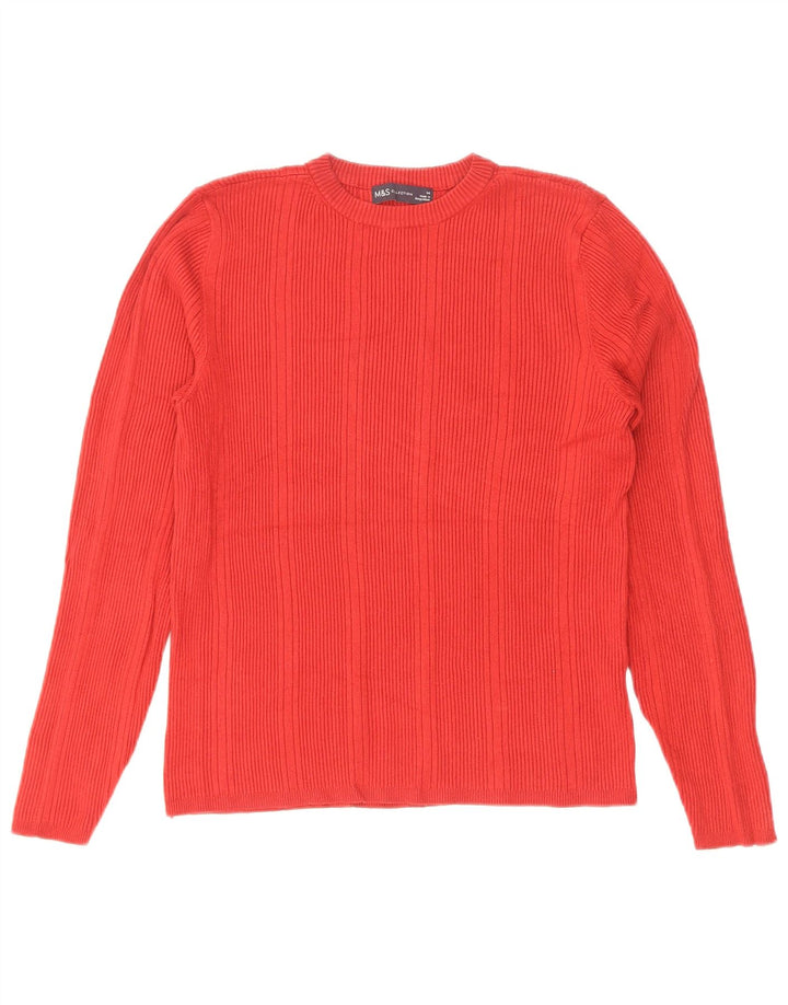 Marks & Spencer Jersey de cuello redondo para mujer UK 44 Viscosa roja mediana