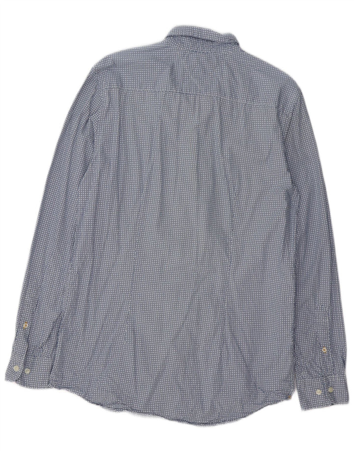 TOMMY HILFIGER Camisa ajustada de hombre en algodón geométrico azul grande