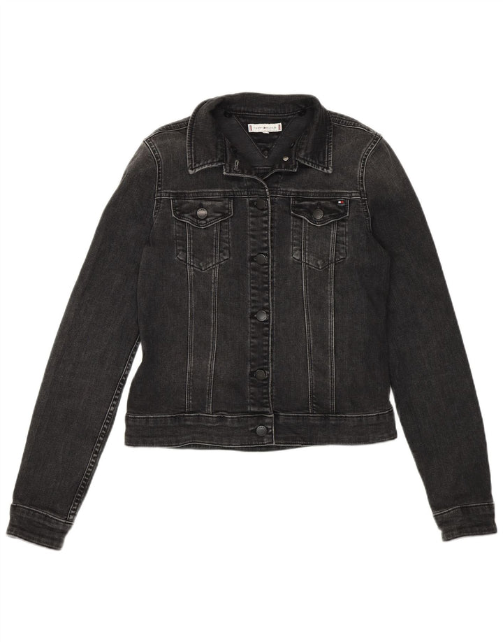 Tommy Hilfiger Chaqueta vaquera corta para mujer US 6 Algodón gris medio