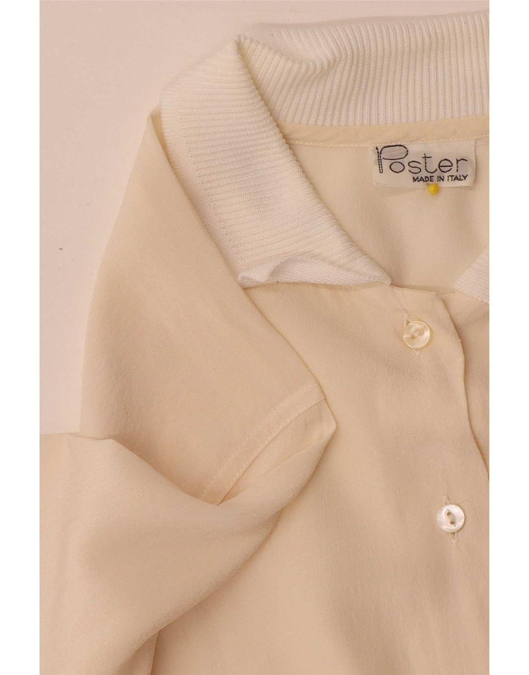 Camisa de jersey vintage para mujer IT 44 Medium Off White Colourblock