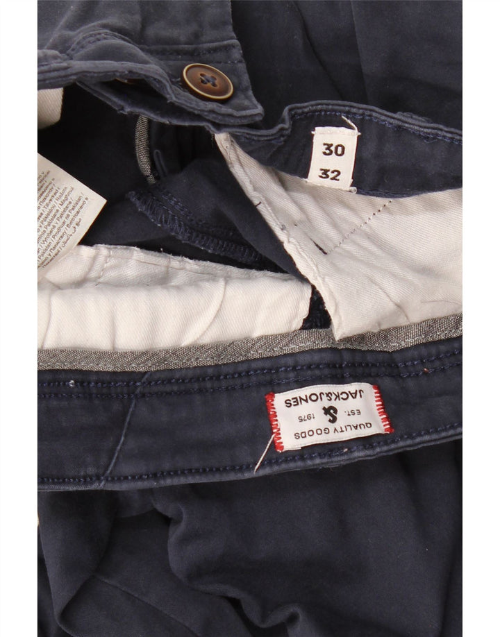 JACK & JONES Pantalón chino slim para hombre W30 L32 Algodón azul marino