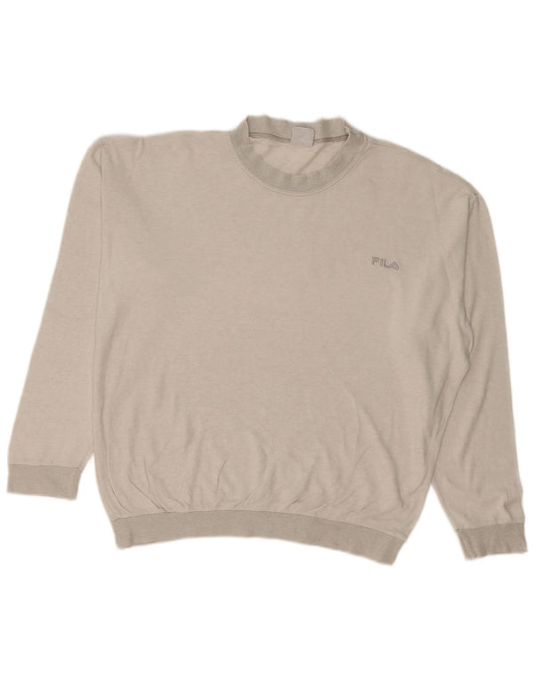 FILA Hombre Loose Fit Top Manga Larga Gris Medio