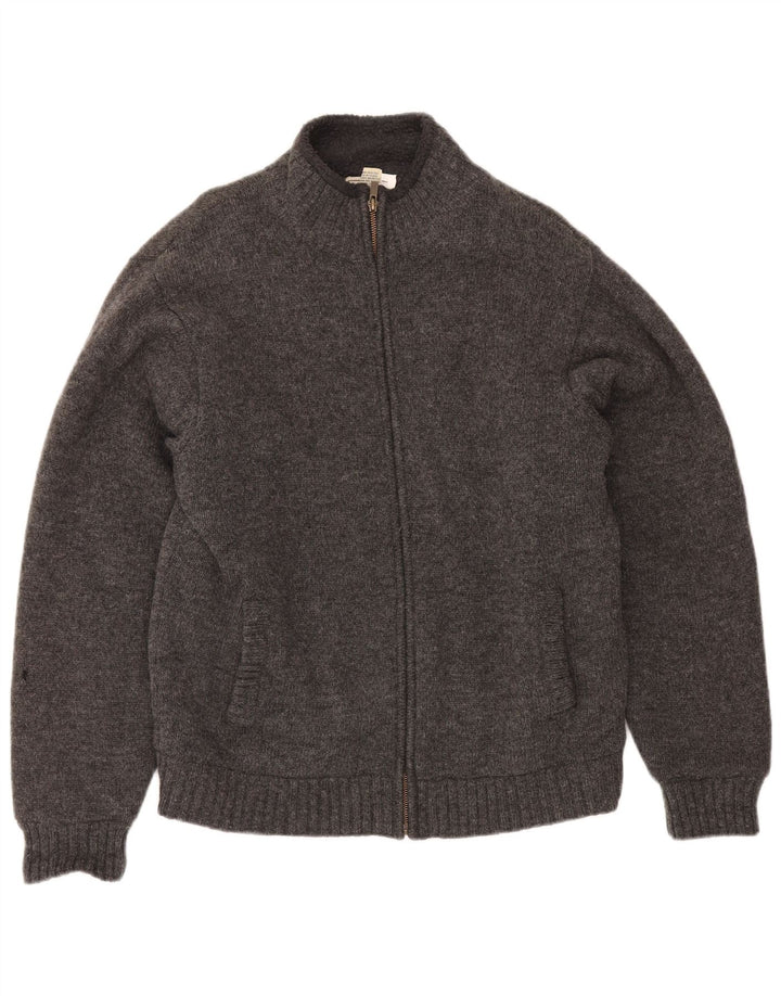 L.L.Bean Suéter tipo cárdigan Sherpa para hombre de lana de cordero gris medio