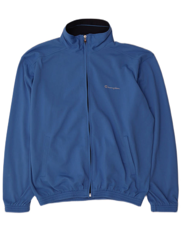 Champion Mens Tracksuit Top Jacket Medium Blue Polyester