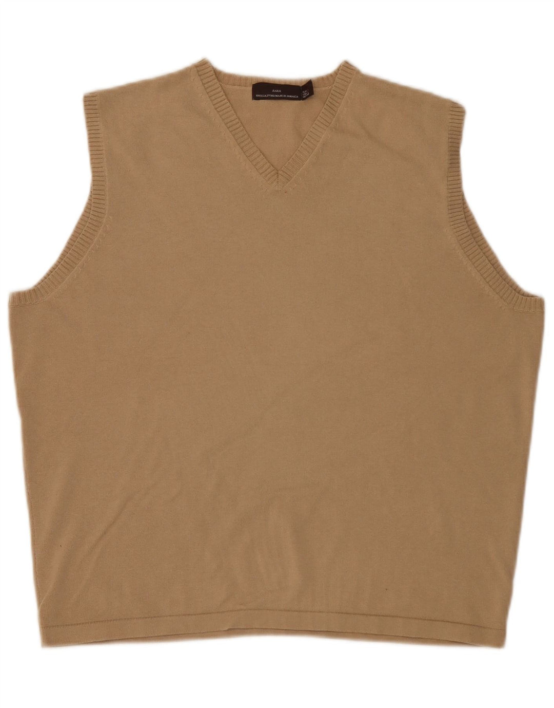 Zara Hombre Chaleco Camiseta Sin Mangas Grande Beige