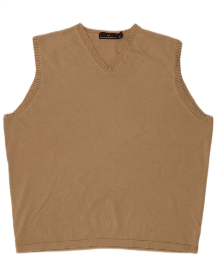 Zara Hombre Chaleco Camiseta Sin Mangas Grande Beige