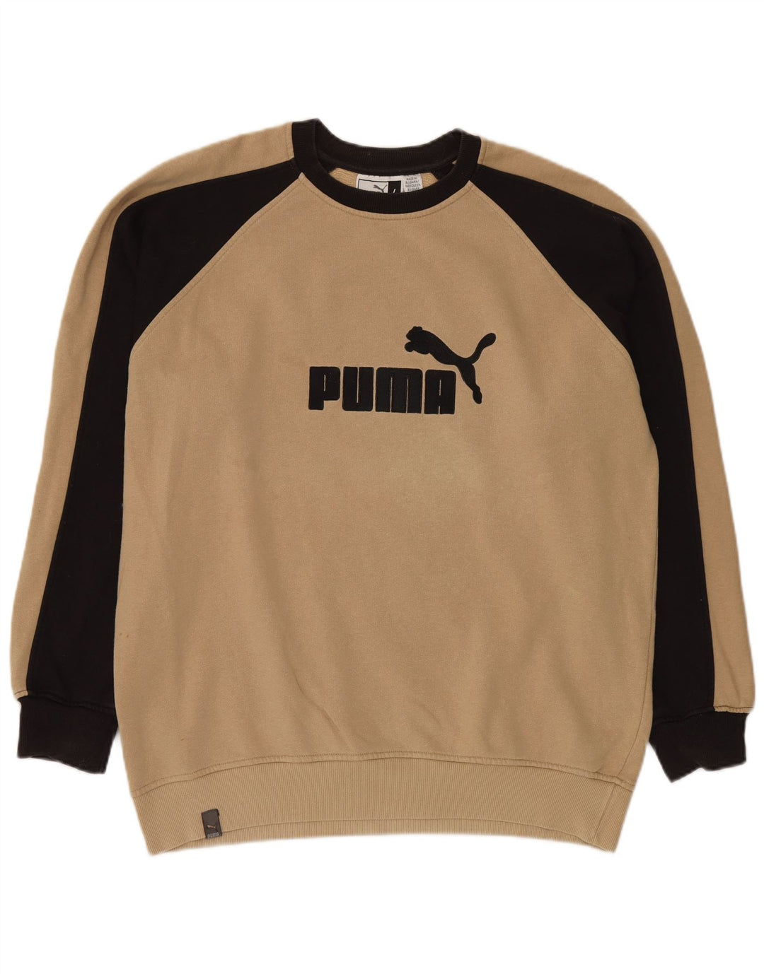 PUMA Sudadera con gráfico tipo jersey para hombre, talla grande, color beige