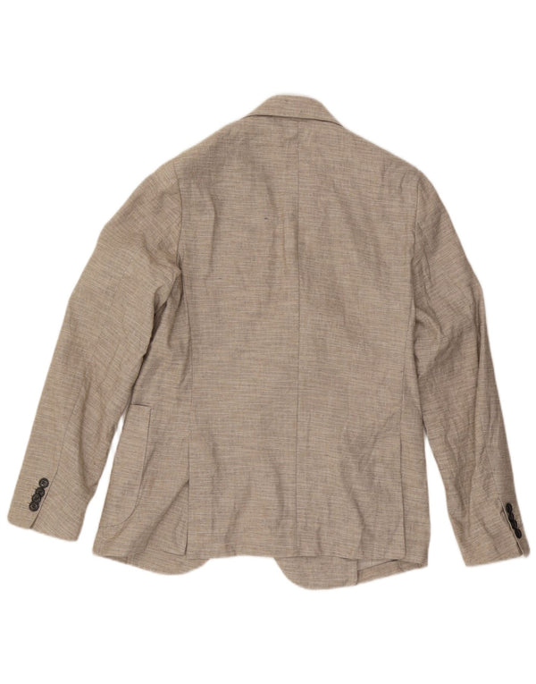 Libero Chaqueta tipo blazer de 2 botones para hombre IT 48 Lino beige medio