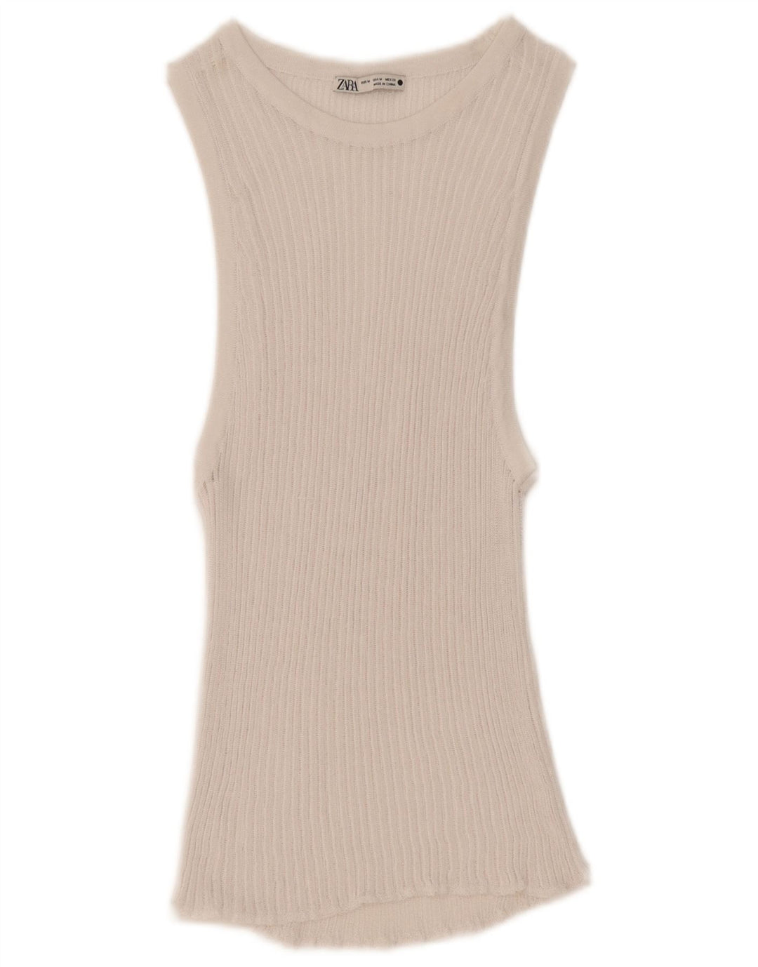 Zara Mujer Chaleco Top UK 44 Medio Blanco