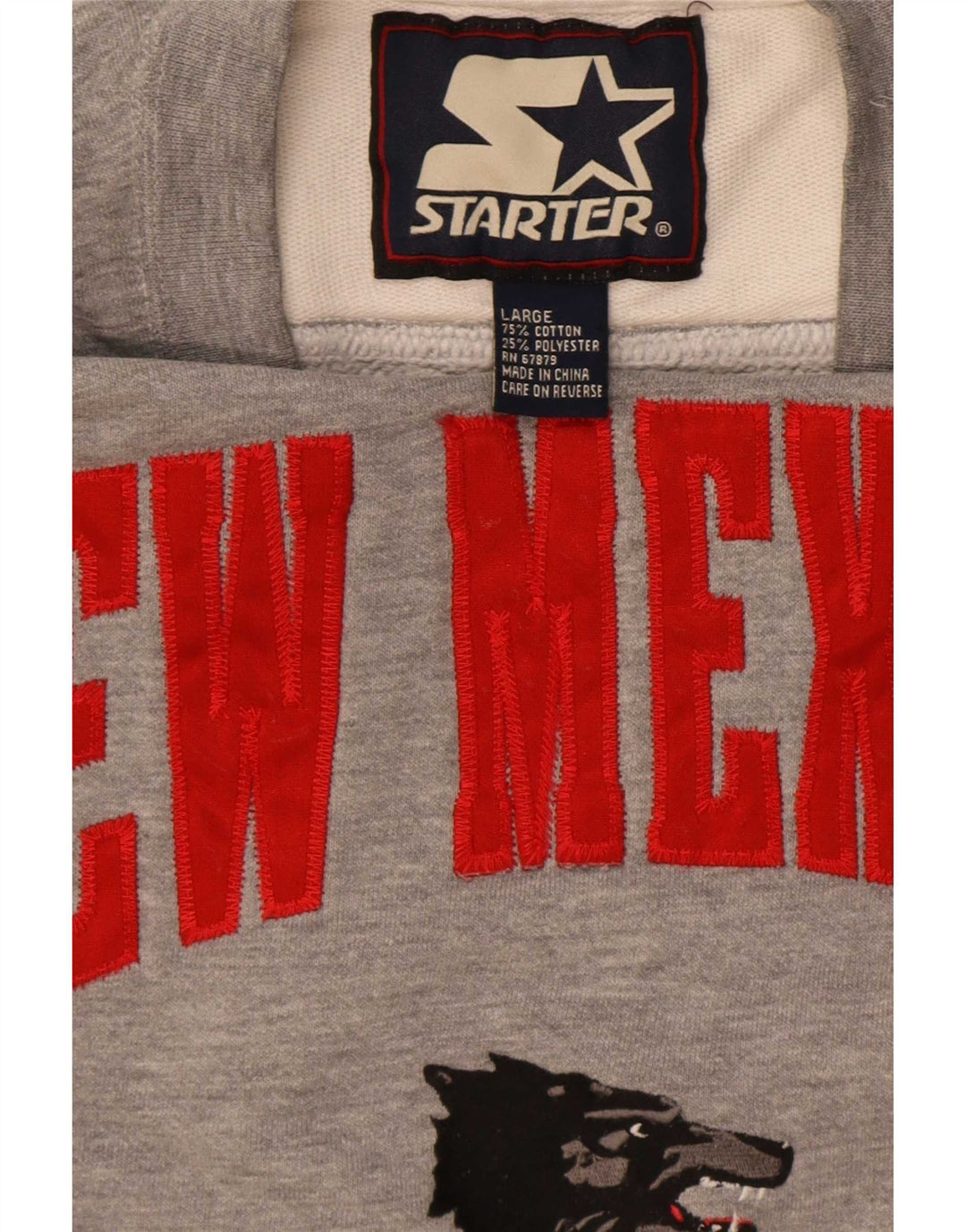 Starter Hombre New Maxico State Graphic Sudadera Jumper Grande Gris Moteado