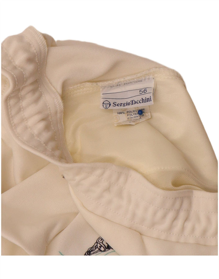 Sergio Tacchini Pantalones cortos deportivos gráficos para hombre IT 56 XL Blanco