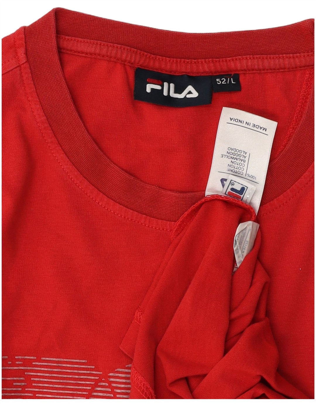 FILA Camiseta gráfica para hombre Top IT 52 Large Red Cotton