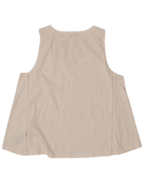 Desigual Blusa Sin Mangas para Mujer Top UK 40 XL Poliéster Floral Blanco