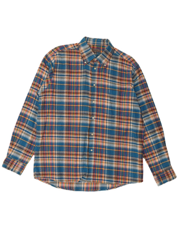 Camisa de franela para hombre Evolution 2XL Algodón a cuadros azul