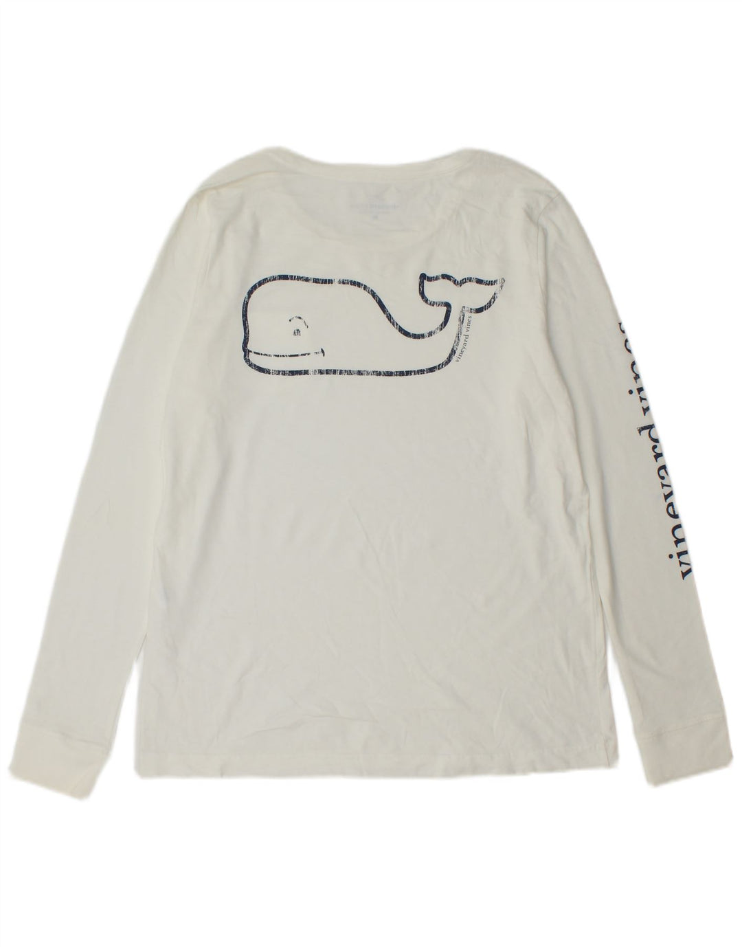 VINEYARD VINES Top gráfico para hombre manga larga algodón blanco medio