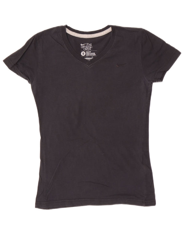 Nike Camiseta Slim Fit para Mujer UK 10 Small Black Cotton