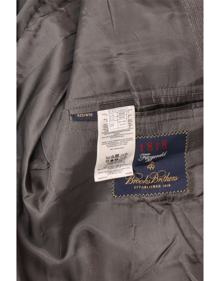 Brooks Brothers Chaqueta tipo blazer ajustada con 2 botones para hombre UK 42 XL Lana gris