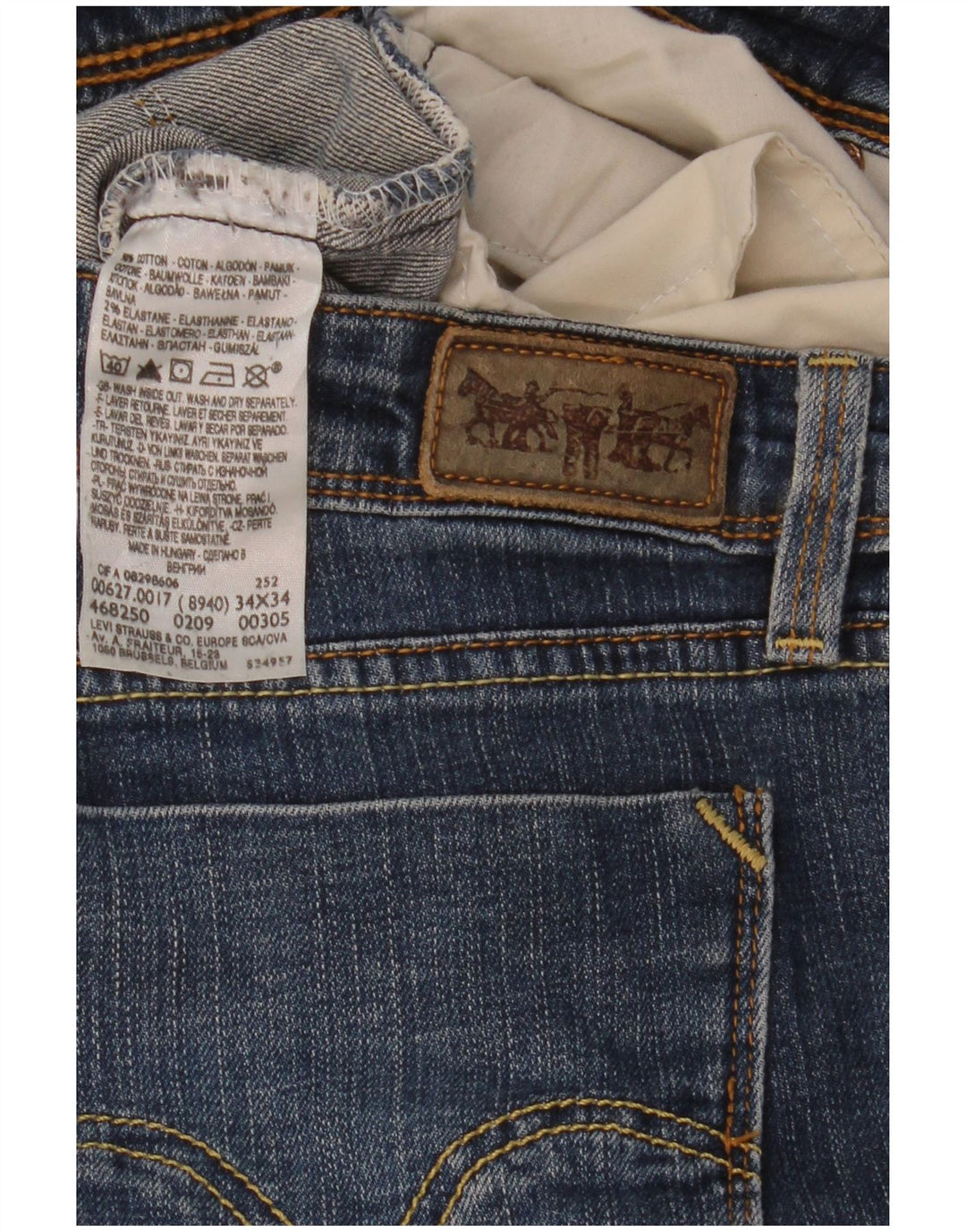 Vaqueros Levi's Mujer 627 Rectos W34 L30 Algodón Azul