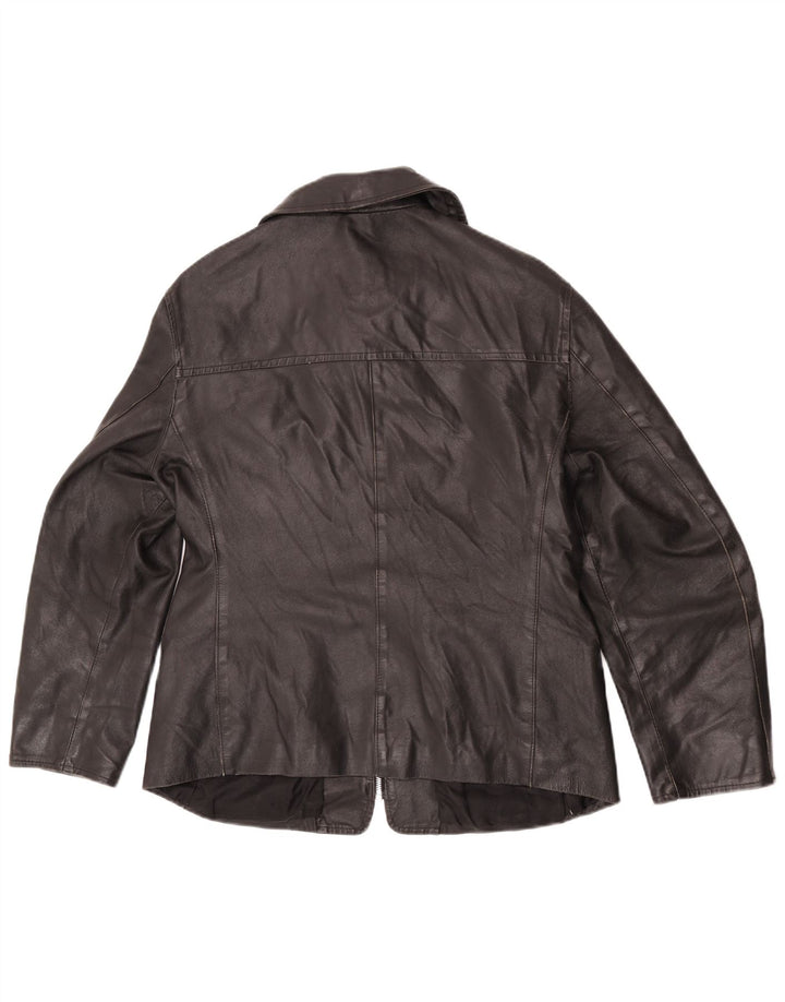 Sasch Chaqueta de cuero para mujer Reino Unido 44 Grande Cuero negro