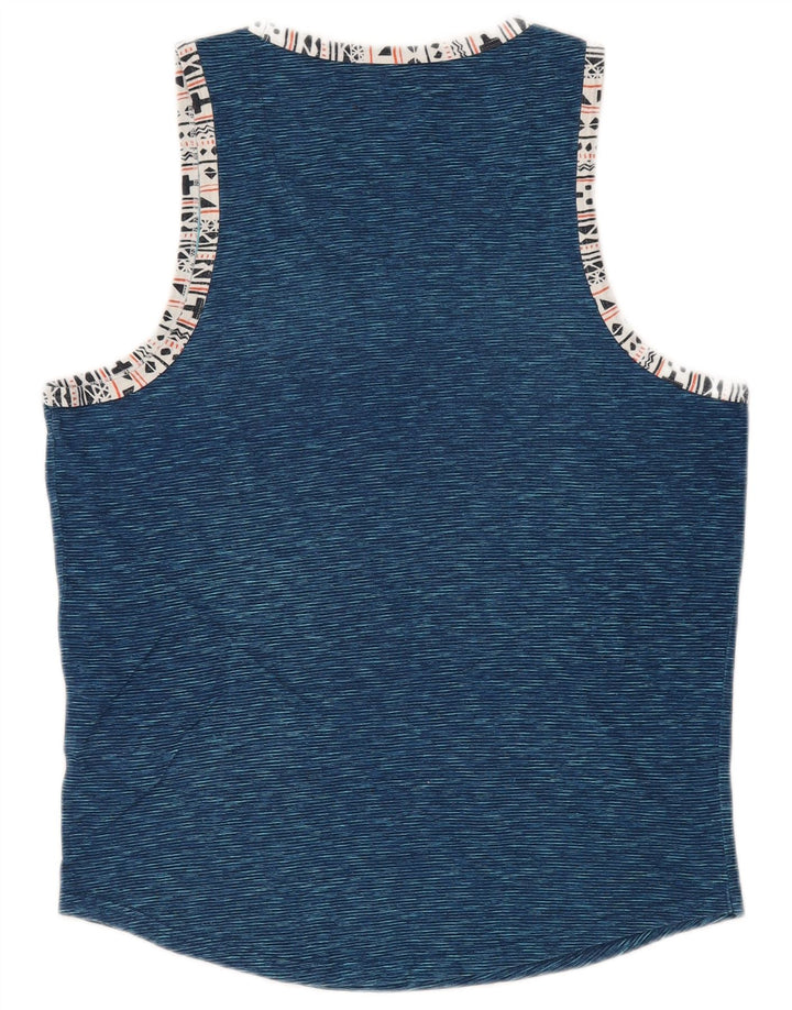 HOLLISTER Camiseta sin mangas para hombre de algodón a rayas azules pequeñas