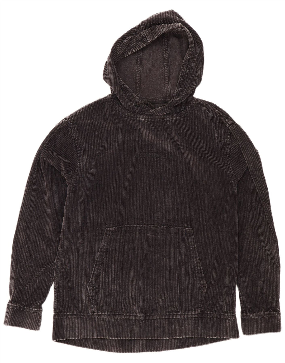 Zara Hombre Sudadera Con Capucha De Pana Algodón Gris Medio