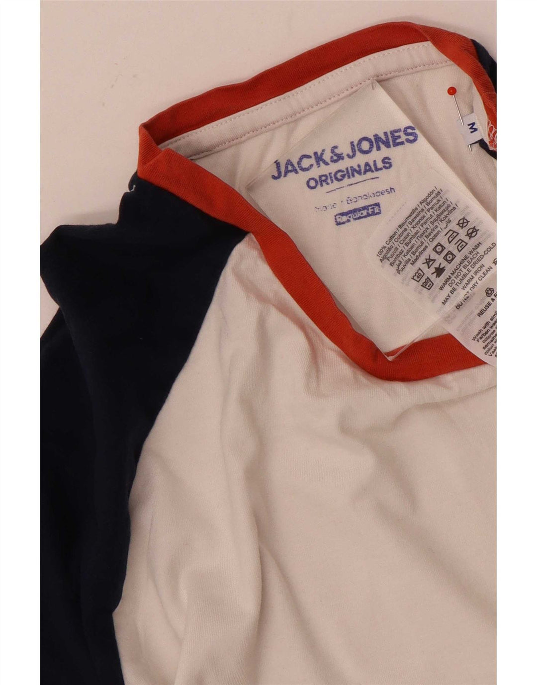 Jack & Jones Hombre Regular Fit Top Manga Larga Medium White Colorblock