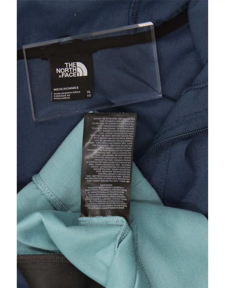 THE NORTH FACE Jersey con capucha y cuello con cremallera para hombre XL Azul marino Colorblock