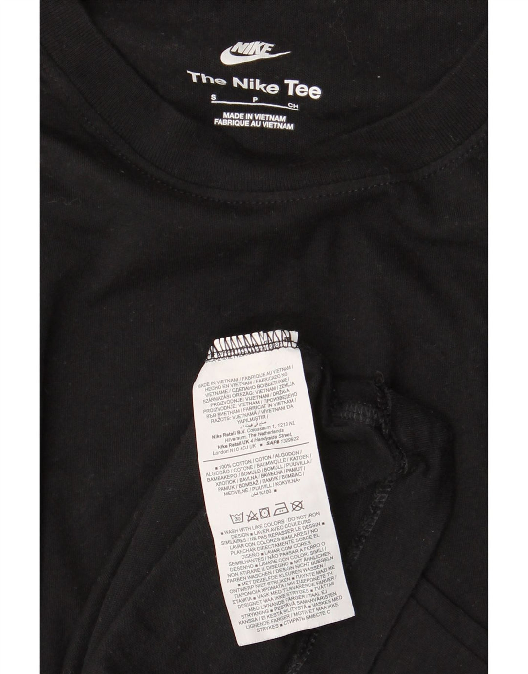 Camiseta NIKE Hombre Top Small Negro Algodón