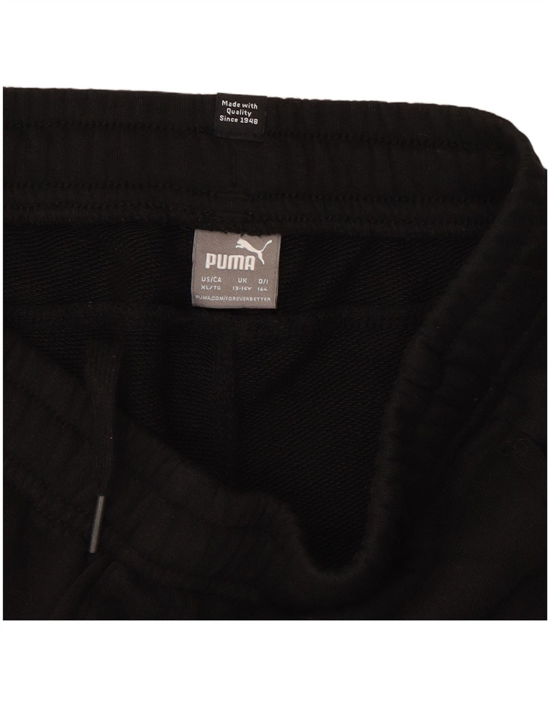 PUMA Boys Sport Shorts 13-14 Year Black Cotton